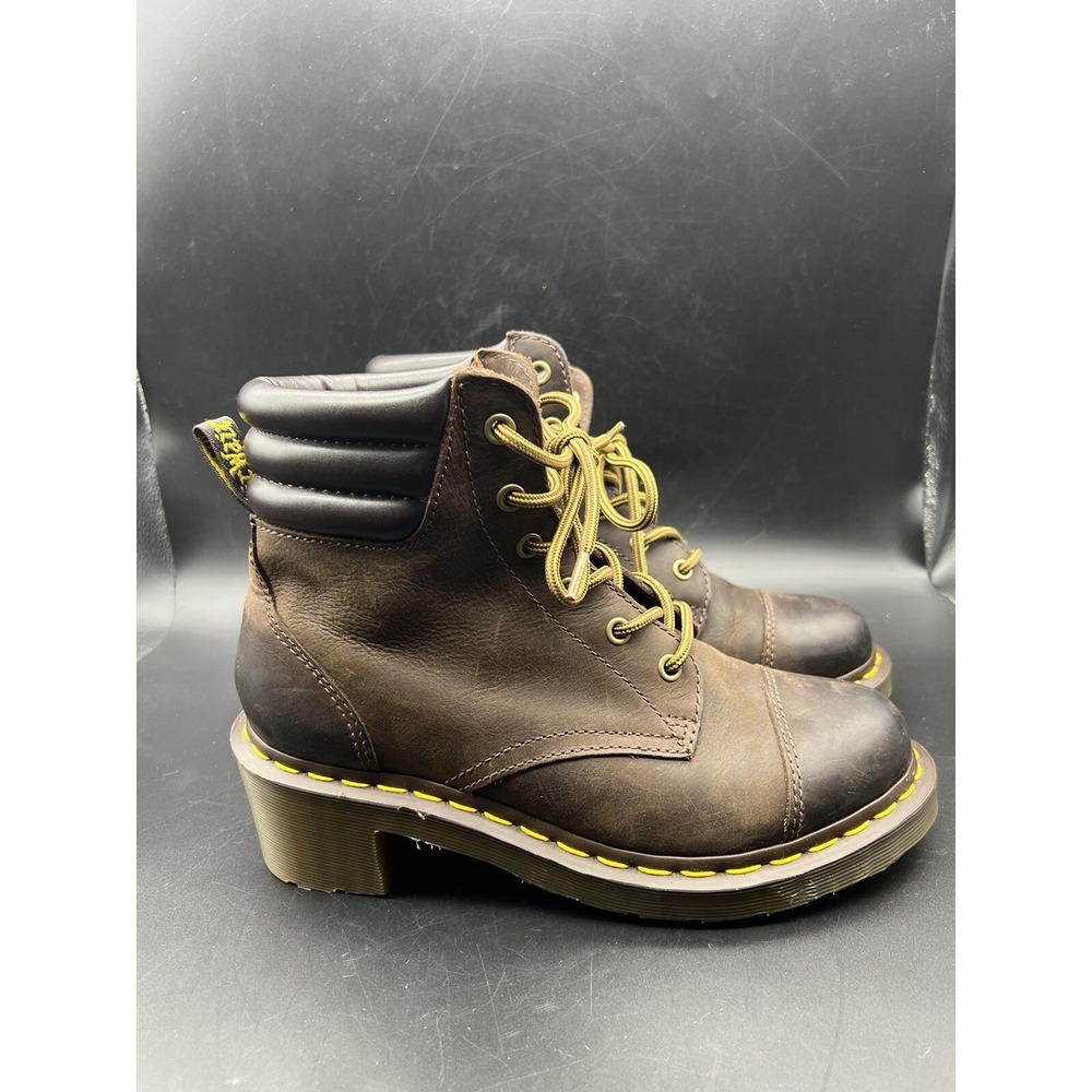 Dr. Martens Alexandra Brown Heeled Ankle Boots Women's Size 8 US / 6 UK